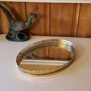 Vintage filigree mirrored tray